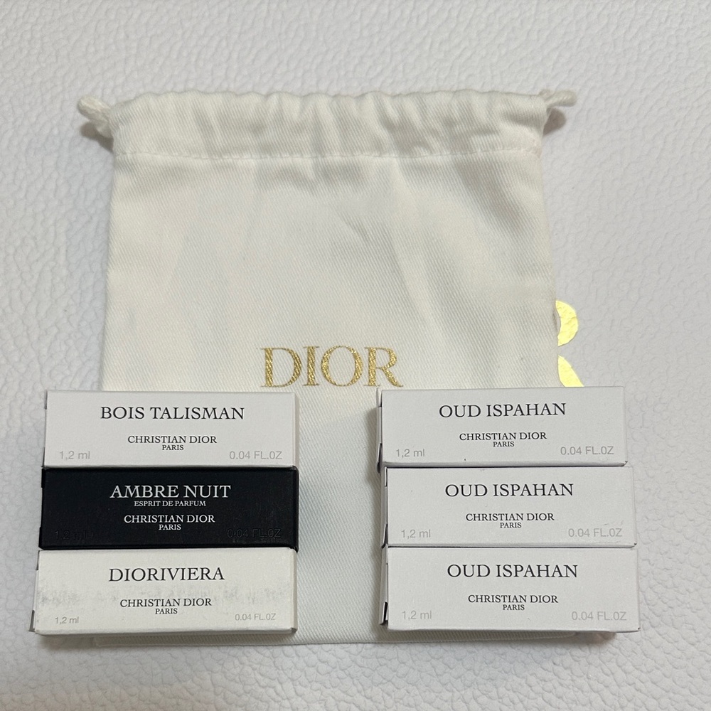 Dior Fragrance Collection with Gold Accents